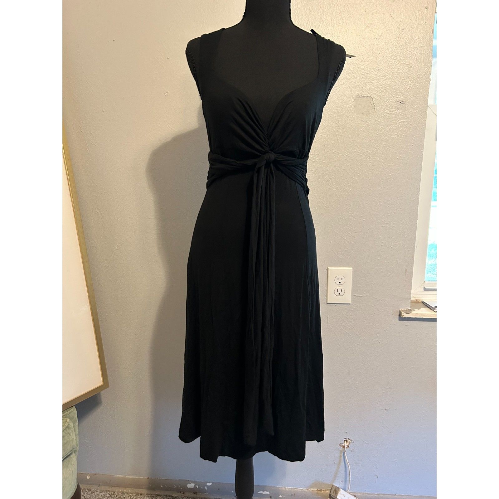 Miss Sixty Black Knot Front Maxi Dress Made In Italy Size 7 Nwt Y2k — image 3 of 8